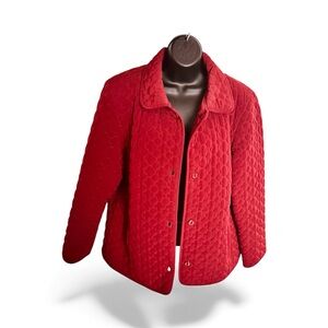 St. John's Bay Red Quilted Puffer Jacket Size L Outdoor Work Casual